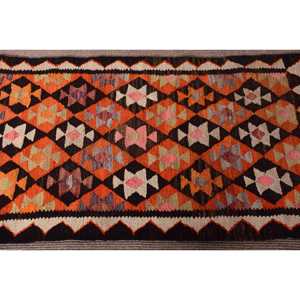 Vintage Kilim <b>Runner</b> <b>Rug</b> 2.5x8.5 ft (75x260 cm), Turkish Orange Patchwork Wool <b>Rug</b> - Product Image 4