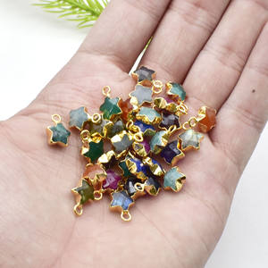 Colgante de Labradorita en Forma de Estrella, Facetado, Chapado en Oro, Pequeño Amuleto para Collar y Joyería DIY - Product Image 5