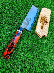 Couteau de chef en acier fait main, couteau de boucher, magnifiquement conçu, en acier inoxydable, étui en cuir, coupe, camping, survie, OEM. - Product Image 2