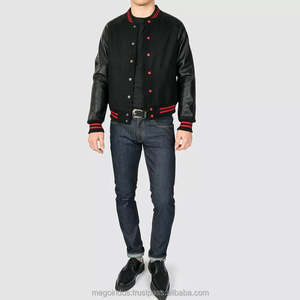 Chaqueta Teddy Clásica con Rayas en los Hombros, Chaqueta Universitaria Personalizada de Cuero y Lana de Alta Calidad - Product Image 2