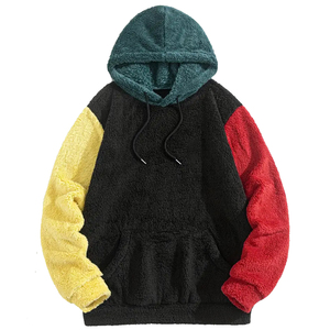 Acogedora Sudadera con capucha de franela para Hombre | Jersey de felpa de doble cara | Sudadera multicolor en contraste | Ropa deportiva informal cálida - Product Image 1