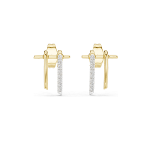 Boucles d'oreilles élégantes en diamant de laboratoire 18 carats de 0,128 ct, clarté VVS-VS EF, disponibles en or rose, or jaune, or blanc et argent 925 - Product Image 3