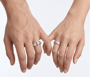 Classic Diamond Engagement Band <b>Couple</b> <b>Ring</b> with Round Brilliant Cut Diamonds Natural and Lab Grown Diamonds - Product Image 4