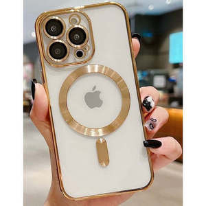เคสใส iPhone 15 Pro 6.1 นิ้ว รุ่น Chrom พร้อมวงแหวนแม่เหล็กสีทอง (บรรจุภัณฑ์ขายปลีก) - Product Image 1