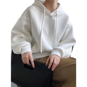 เสื้อมีฮู้ดโอเวอร์ไซส์โอเวอร์ไซส์ของผู้หญิงเสื้อมีฮู้ดผ้าฟลีซผ้าฝ้าย100% หน้าจอออกแบบได้ตามที่ต้องการมีกระเป๋า - Product Image 3