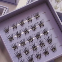 Pestañas Postizas Personalizadas al por Mayor, Hechas a Mano, Pre-cortadas, DIY, de Pelo Sintético Segmentado, 12 Filas para Clusters, Base Superfina y Puntiaguda