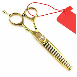 Tijeras de hoja recta de acero inoxidable de alta calidad al por mayor con punta afilada para salones de peluquería y peluqueros - Product Image 2