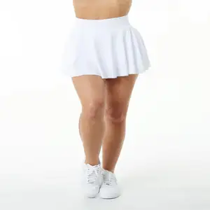 Женская трикотажная сетчатая юбка, белая трикотажная компрессионная юбка из 100% полиэстера с высокой талией и подкладкой