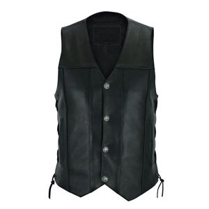 เสื้อกั๊กหนังแท้ทำมือสำหรับขี่มอเตอร์ไซค์ เสื้อกั๊กมอเตอร์ไซค์หนังหนา 3 มม. เสื้อกั๊กขี่มอเตอร์ไซค์ - Product Image 1