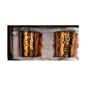 Gobelet ayurvédique traditionnel en verre de cuivre authentique fait à la main pour l'eau potable cuisine salle à manger bureau hôtels et cadeaux - Product Image 1