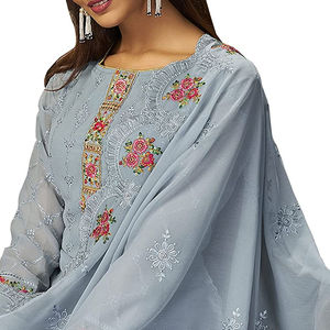 2025 nouvelle haute qualité mode chaude dernière conception 3 pièces robe de soirée costumes pour femmes léger soie Salwar Kameez tenue de soirée - Product Image 5