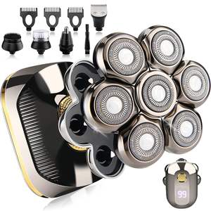 Rasoir Électrique à Écran LED Anti-Pincement, Technologie IPX7, Utilisation Humide/Sèche, pour Hommes Chauves, Inclut un Tondeuse Nez-Oreilles pour le Corps - Product Image 1