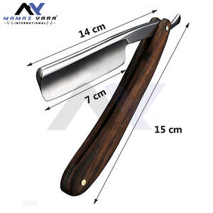 Rasoir droit de qualité supérieure avec manche en bois pour hommes, rasoir manuel en acier inoxydable à lame droite pour barbier - Product Image 2