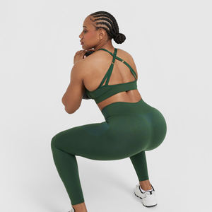 2025 precio al por mayor nueva Alta Calidad gimnasio Yoga Legging mujeres Color sólido mallas de cintura alta para damas - Product Image 6