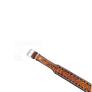 Petit moyen grand collier de chien en cuir de vache rembourré souple collier pour animaux de compagnie avec outillage à la main et fabricant de sculptures Design sur mesure - Product Image 4