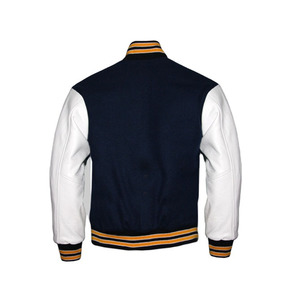 OEM ODM Custom Embroidered <b>Buttons</b> Baseball Letterman Pullover Varsity Jacket Solid Silk Screen Printing Wholesale for Men - Product Image 6