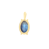 Pendentifs ovales en labradorite, argent sterling 925 plaqué or 18 carats, pour la création de bijoux