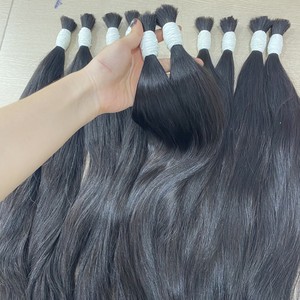 100% Extensions de cheveux humains vietnamiens vierges Remy droites en vrac avec toutes les cuticules alignées - Product Image 2