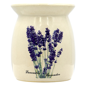 Lámpara de Perfume de Cerámica Aromatika Lavanda, Quemador de Aceite Esencial con Base Blanca, No Tóxico, Esmaltado, Ecológico, para Aromaterapia - Product Image 1