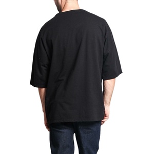 T-shirt surdimensionné à col ras du cou lourd pour hommes Logo personnalisé imprimé 100% coton Cropped Boxy Style - Product Image 4