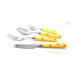 Juego de 4 cubiertos de acero inoxidable chapados en color plateado, ideales para cocina, mesa, regalo, uso doméstico, cubiertos con mango redondo Multicolor - Product Image 6