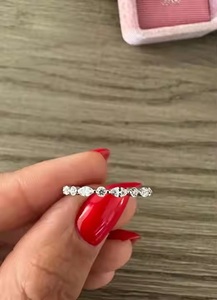 Marquis & round Lab แหวนเพชรสำหรับผู้หญิงแหวนหมั้นเพชร CVD 2CT ทั้งหมดแหวนแต่งงาน14K สีเหลืองทอง - Product Image 5