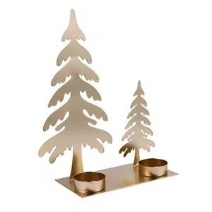 Lujo Navidad Ciervo Escultura Vela Portavelas Base de madera Mesa Decoraciones para el hogar - Product Image 6