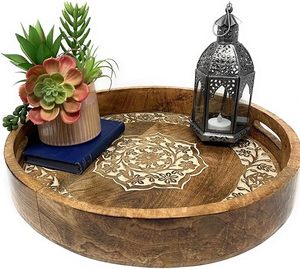 Premium Quality Decorative <b>Wooden</b> Printed Serving Tray With Natural Finish For Modern Interiors At Wholesale Price From India - Product Image 4