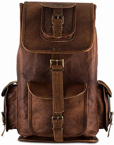 Traveling <b>Bag</b> <b>Computer</b> Laptop Roll Top Rucksack Bagpack <b>Bags</b> Waterproof Mens Genuine Back Pack Leather Backpack Men - Product Image 3