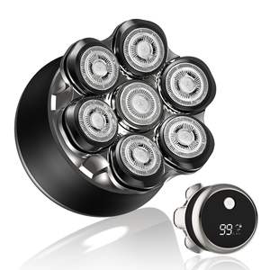 Afeitadora Eléctrica Recargable por USB para Hombres, Rasuradora de Cabeza Calva con Cabezales Giratorios, Pantalla LED, Recortadora de Barba Húmeda/Seca, Lavable - Product Image 3