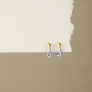 <span class=keywords><strong>Orecchini</strong></span> spessi <span class=keywords><strong>rettangolari</strong></span> a forma di U 925 alla moda in argento bicolore alla moda con zircone rodio placcato in <span class=keywords><strong>oro</strong></span> per regalo - Product Image 6