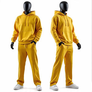 Ropa de diseño personalizado Streetwear pantalones de chándal y sudaderas con capucha conjunto de chándales de gran tamaño Unisex hombres pantalones de chándal de peso pesado conjunto Suelto - Product Image 4