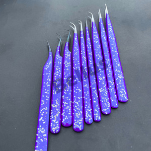 Pince à cils antidérapante Volume Outils de précision Nano Grip Texture Anti-Slip Glitter Finish Pro Eyelash Extension Supplies - Product Image 5