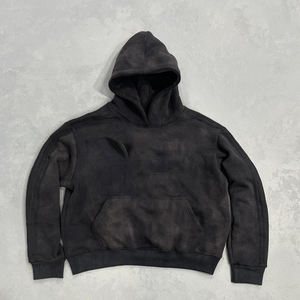 Ropa de calle personalizada Unisex Sun Faded Flare Pantalones de chándal Sudadera con capucha lavada Conjunto de sudaderas con capucha de lavado ácido en blanco Chándal personalizado - Product Image 5