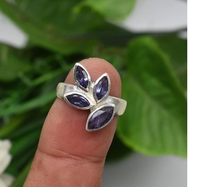 Natural Iolite Gemstone <b>Ring</b> Handmade in 925 Sterling Silver Elegant Minimalist <b>Statement</b> <b>Ring</b> for Women Solid Silver Jewelry - Product Image 1