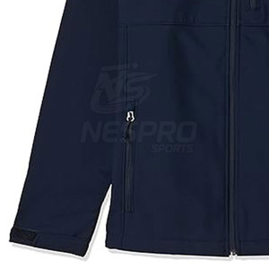Chaqueta Softshell de diseño personalizado para hombre, cuello levantado, logotipo frontal de invierno, respetuoso con el medio ambiente, transpirable, al mejor precio al por mayor - Product Image 4