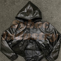 Veste à capuche en cuir Bomber élégante en tricot zippé Véritable sweat à capuche surdimensionné en cuir de haute qualité Napa doux au toucher