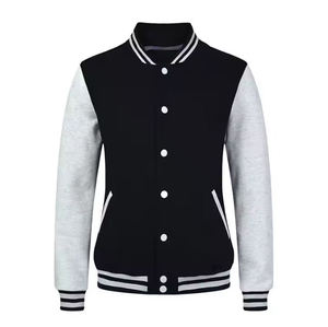 Chaqueta Varsity Lisa blanca y negra para mujer. - Product Image 2