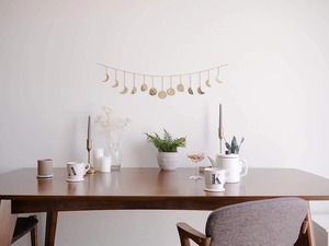 Guirlande murale des phases de la lune, 13 phases de la lune, guirlande murale en métal doré, décoration céleste, cadeau pour femmes et enfants - Product Image 2