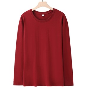 เสื้อยืดแขนยาวผู้ชายเสื้อทีเชิ้ต100% คอตตอนเสื้อผู้ชายเสื้อยืดสีพื้นเรียบง่ายฤดูใบไม้ร่วงสำหรับผู้หญิงพอดีตัวปกติ M-5XL สวมใส่ภายใต้การสวมใส่ของผู้ชาย - Product Image 3