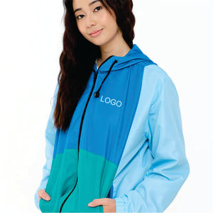 Chaqueta Cortavientos Ligera AquaShield Colorblock para Senderismo con Exterior Resistente al Agua, Diseño Deportivo para Todo Clima - Product Image 3