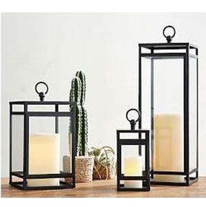 Lanterne en métal à bas prix maison lanterne de sol de camping intérieur/extérieur avec lanterne décorative de maison de noël en verre - Product Image 2