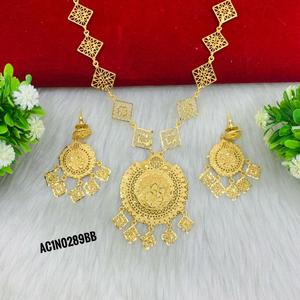 Collar largo para estilo de boda, joyería de moda de un gramo, conjunto de collar largo chapado en oro en línea - Product Image 3