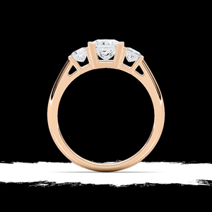 Anillo de Compromiso de Tres Piedras con Diamante Cultivado en Laboratorio de Corte Princesa de 1.50 CTW, Certificado IGI, Oro Sólido de 14K - Product Image 2