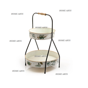 แท่นวางขนมเหล็ก2ชั้นรูปทรงกลมสีช็อคโกแลตดีไซน์สวยพรีเมียม - Product Image 1