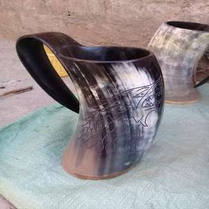 Jarra de Cerveza de Cuerno 100% Natural Hecha a Mano con Acabado de Alta Calidad, Jarra de Cuerno Vikinga, Jarra de Cuerno para Beber, Ideal para Beber Cerveza - Product Image 3