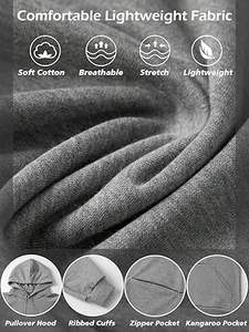 Sudaderas con capucha para hombre, sudaderas con capucha suaves, sudaderas con capucha informales de manga larga con bolsillo con cremallera - Product Image 6