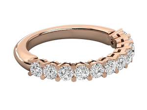 แหวนเพชรดีไซน์คลาสสิก แหวนหมั้นแบบครึ่งวงกลม ชุบทองคำแท้ 14K ประดับเพชรทรงบริลเลียนต์ มอยส์ซาไนต์เพาะเลี้ยงในห้องปฏิบัติการ - Product Image 3