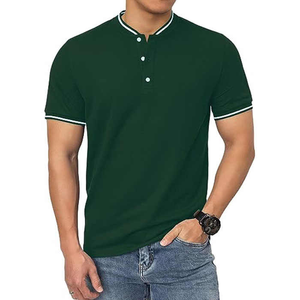 T-shirt décontracté respirant à séchage rapide avec col et poignets contrastés de qualité supérieure pour hommes - Product Image 4