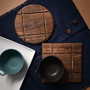 Wooden Circular & Square Shape Trivet <b>Heat</b> <b>mat</b> Kitchen Counter Protector For Kitchen Dining <b>Plant</b> holder Multipurpose Use - Product Image 1